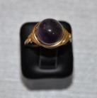 12mm Amethyst and Gold Plated Wire Wrapped Ring
